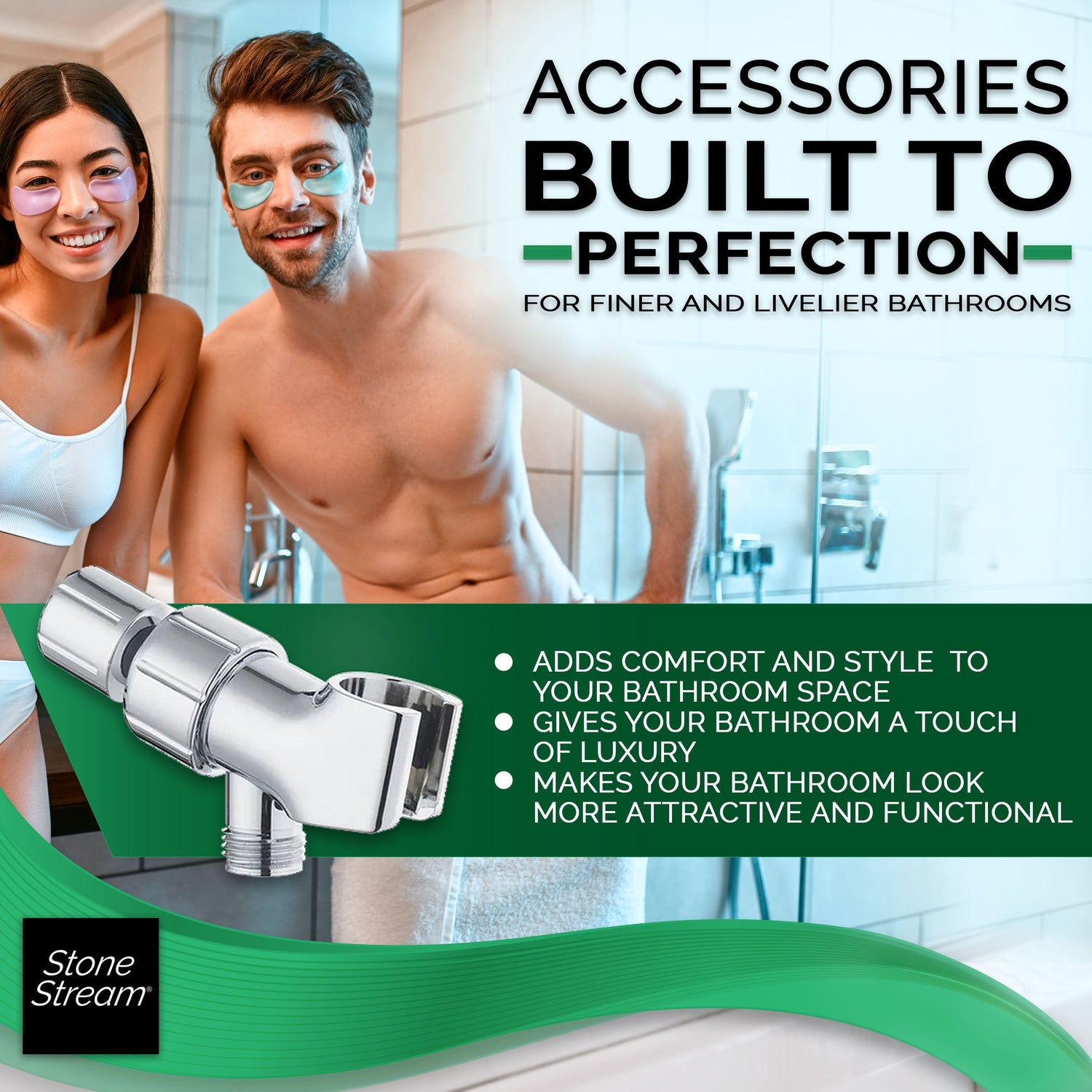 Bruseadapter til håndholdte brusehoveder - Krom