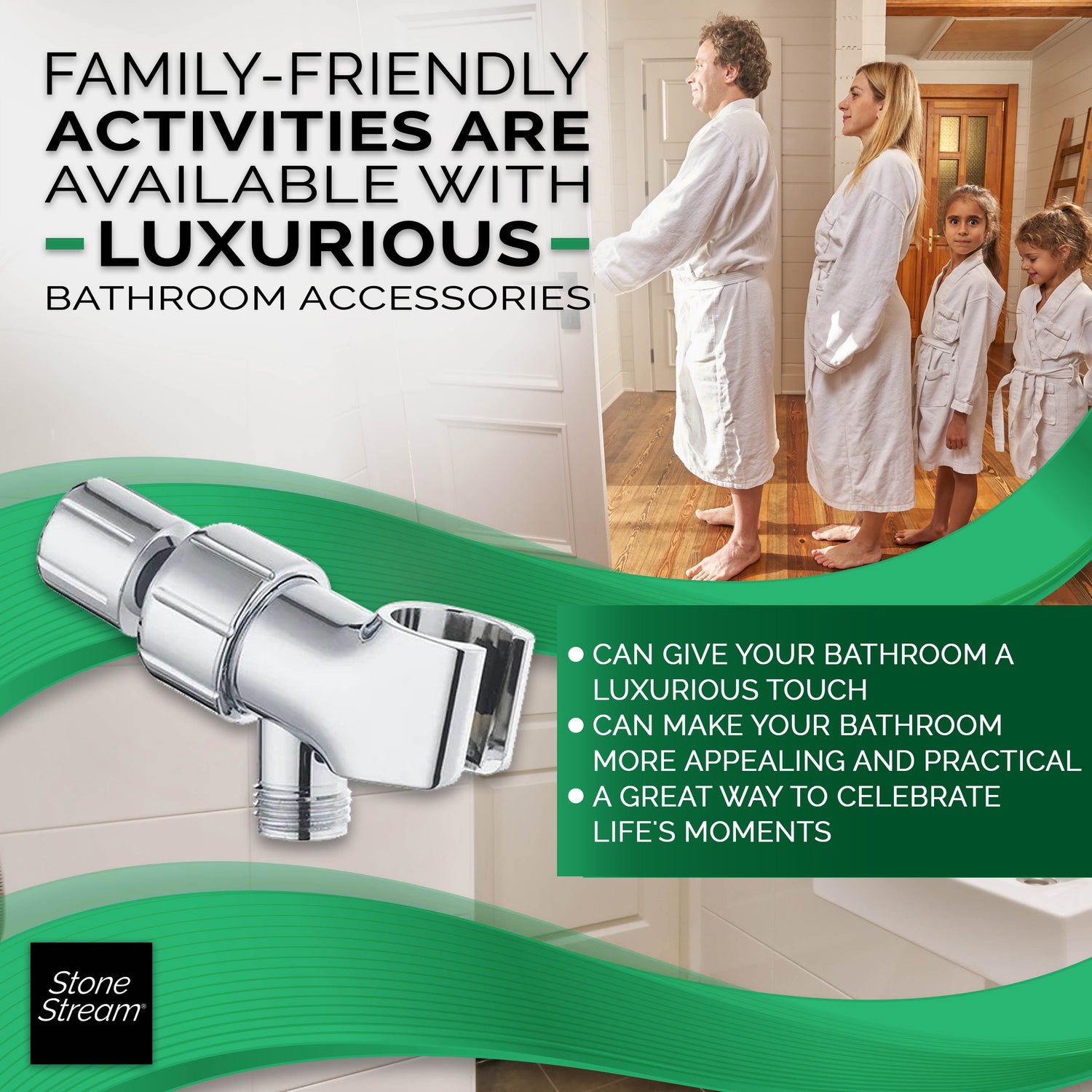 Bruseadapter til håndholdte brusehoveder - Krom