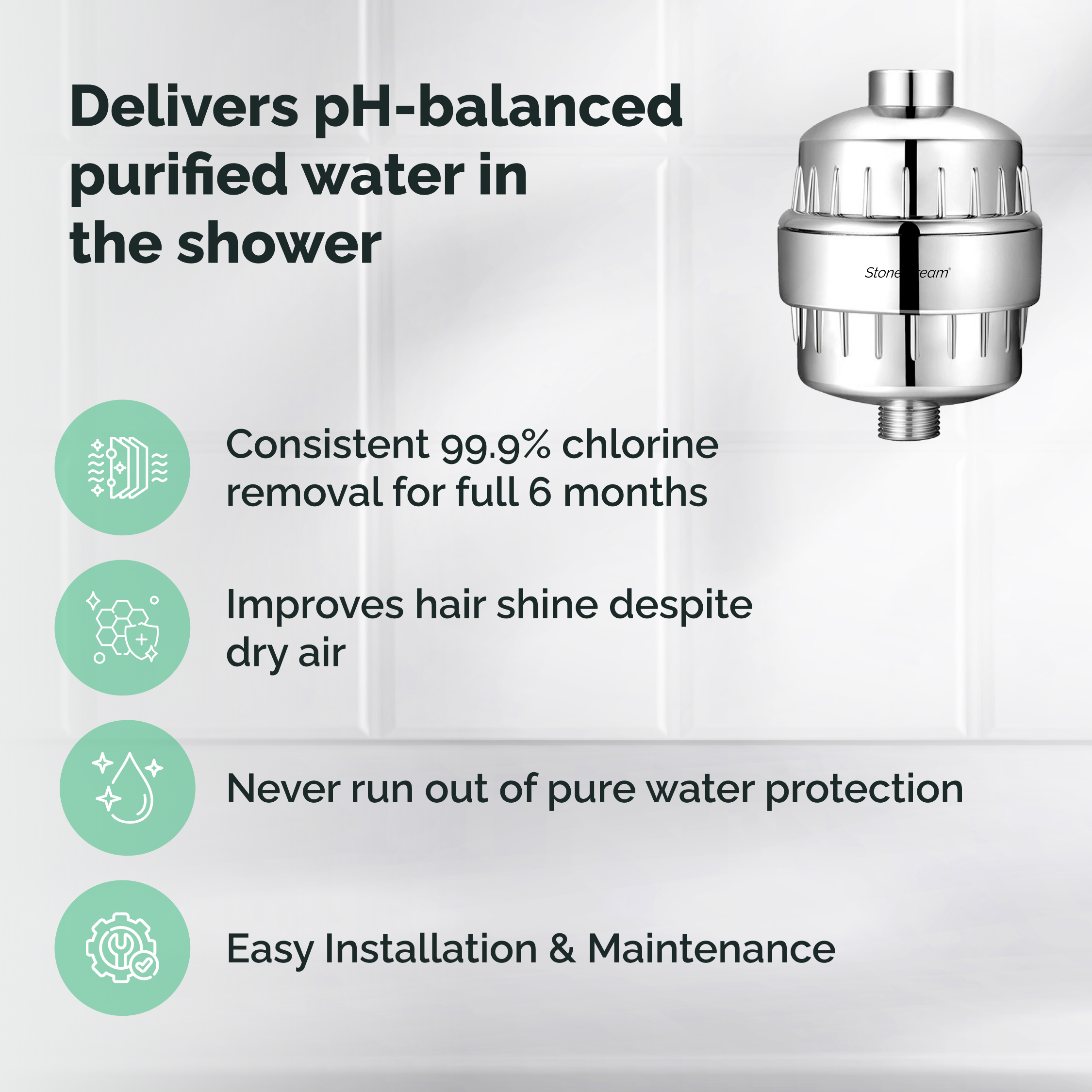 Brusefilter til hårdt vand