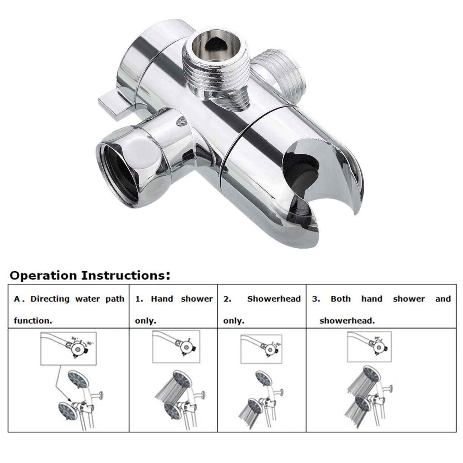 3 -vejs bruser diverter - krom