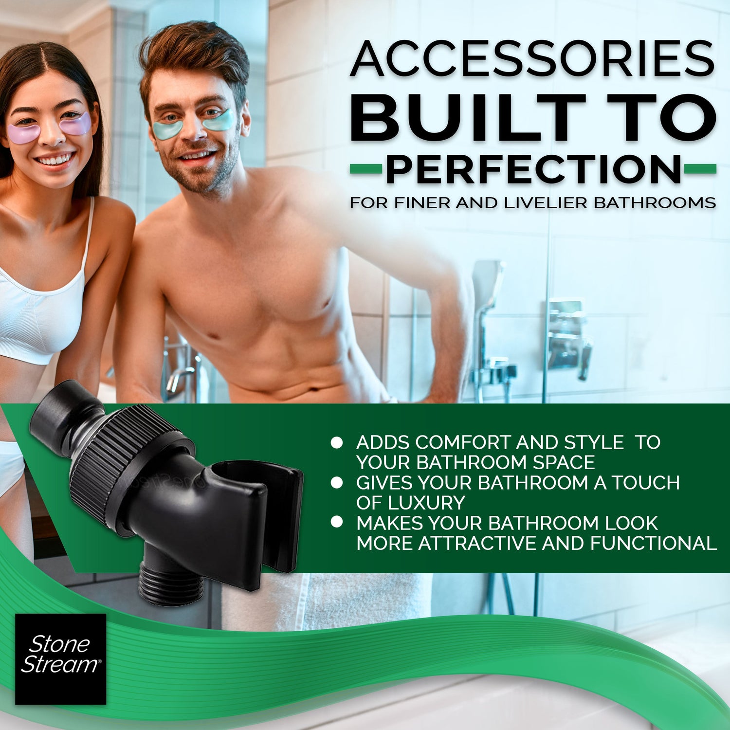 Bruseadapter til håndbrusere - Sort