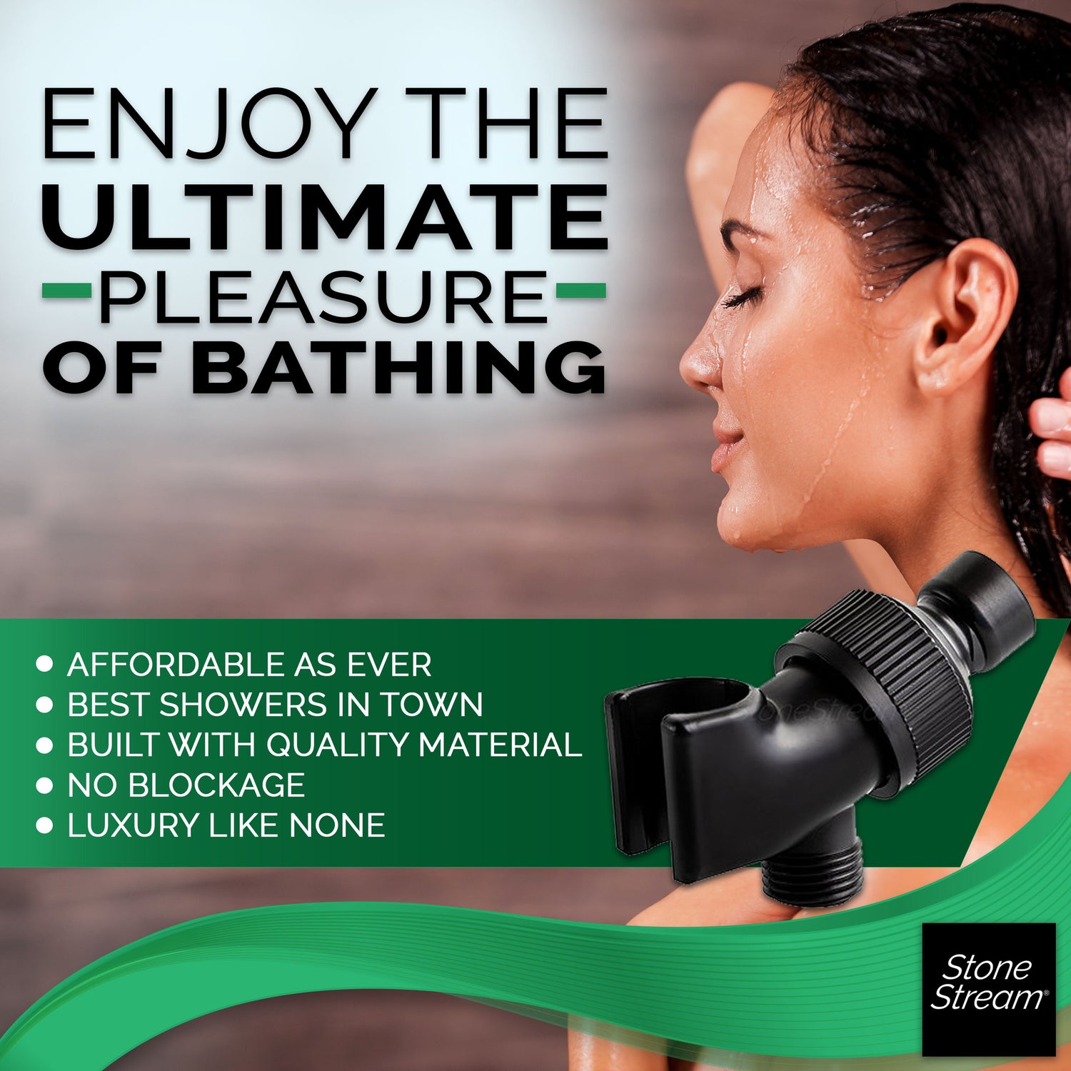 Bruseadapter til håndbrusere - Sort