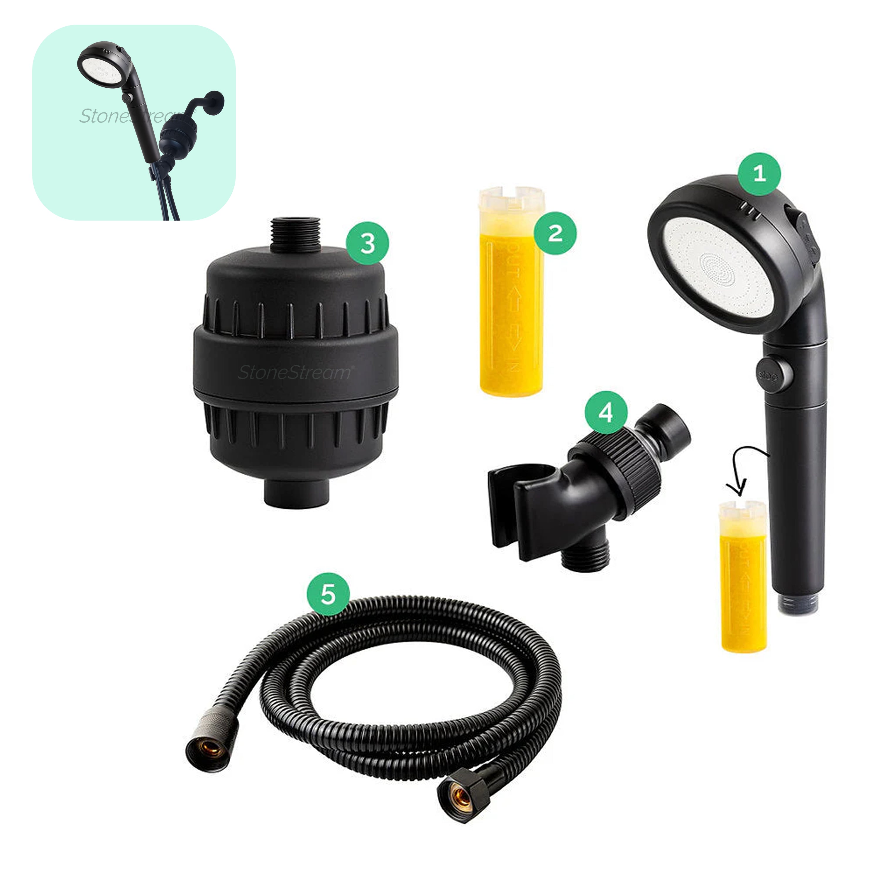 Sort EcoPower -brusehoved
