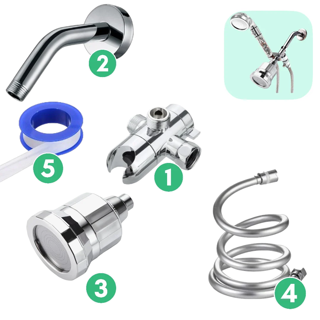 Kombisæt - Vægsæt til hårdtvandsfiltrering - Krom