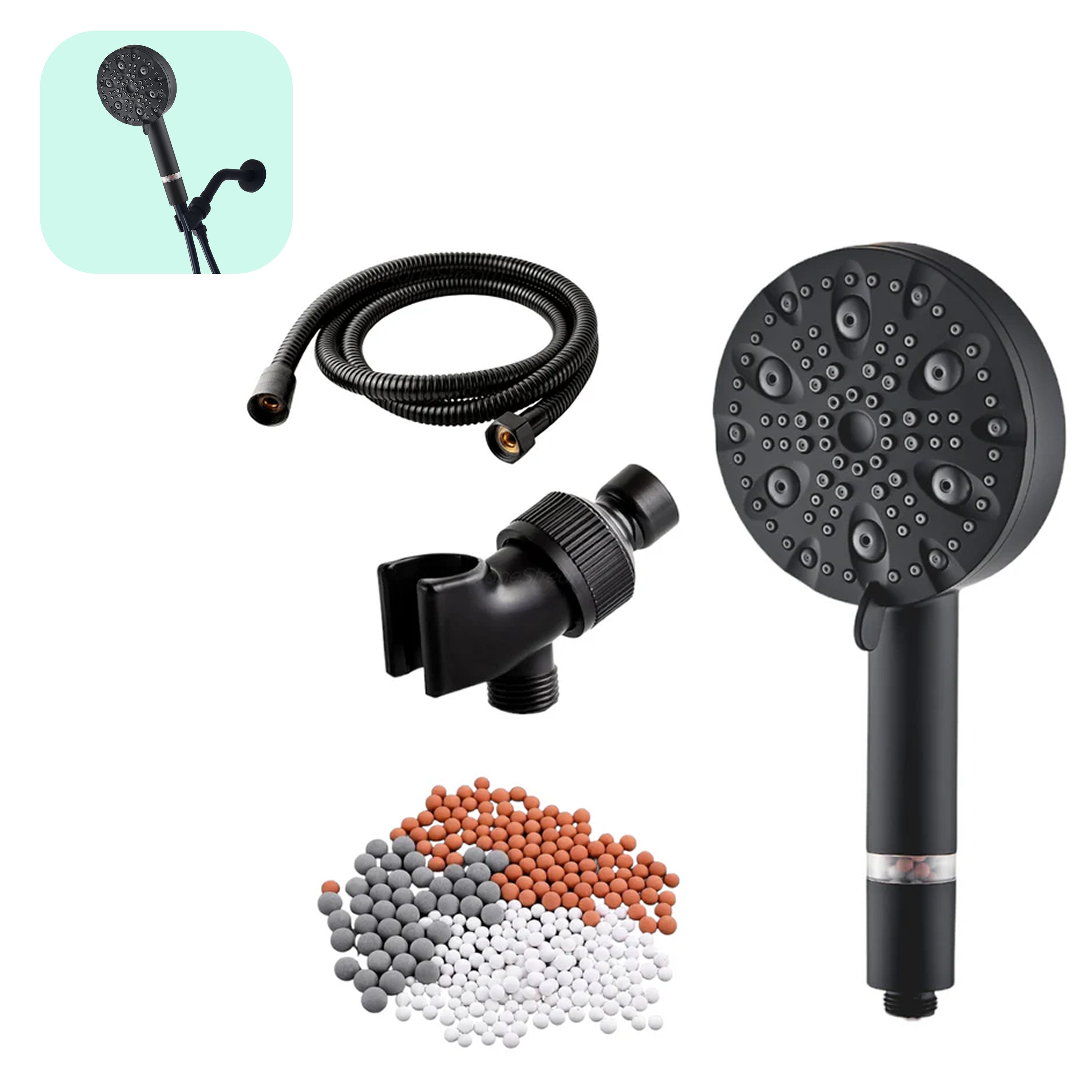 Ecolux 9 Mode High Pressure Bruser Head (Filtreret)