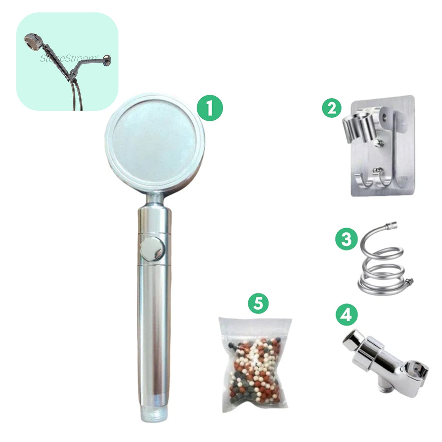 Ecolux Metallisk Brusehoved