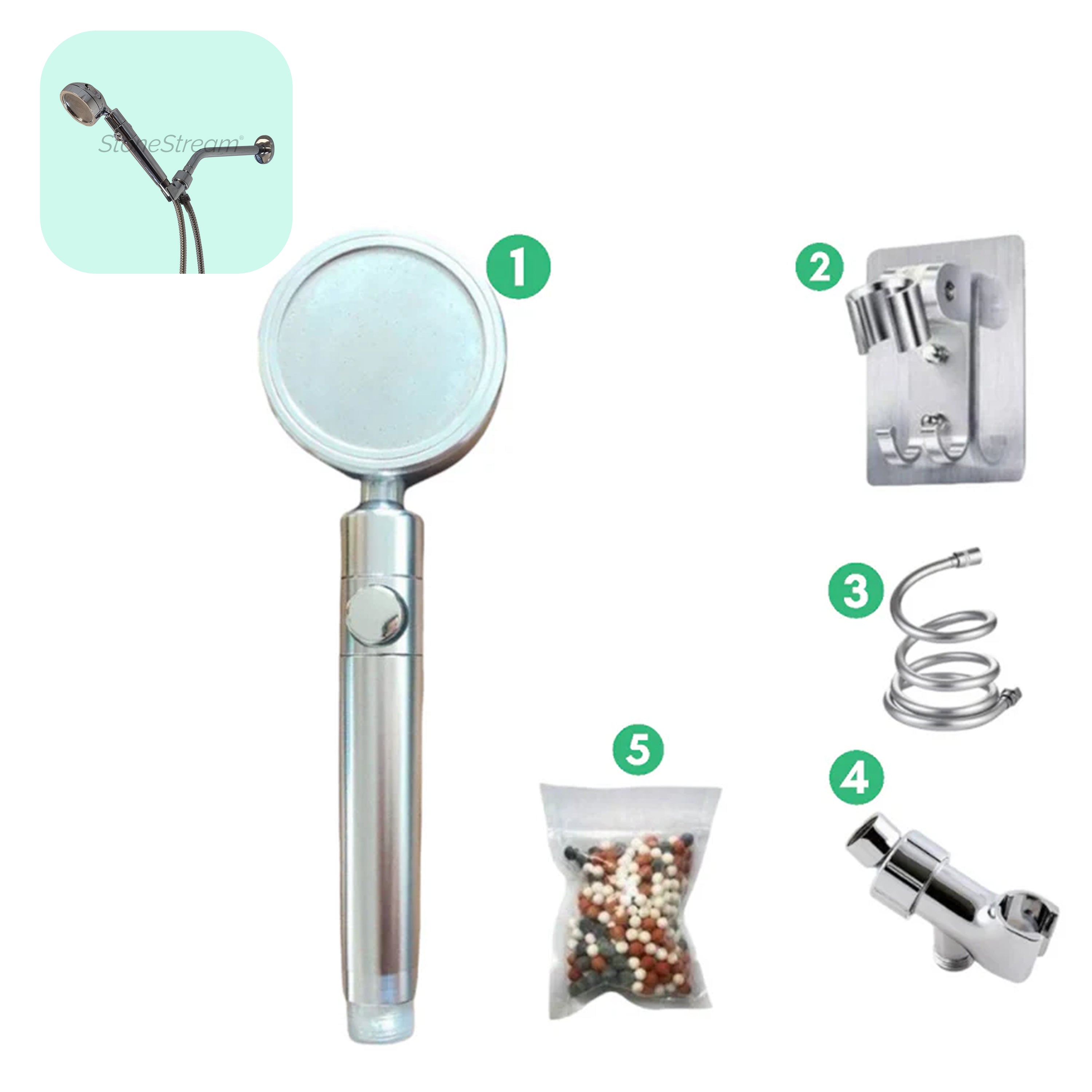 Ecolux Metallisk Brusehoved