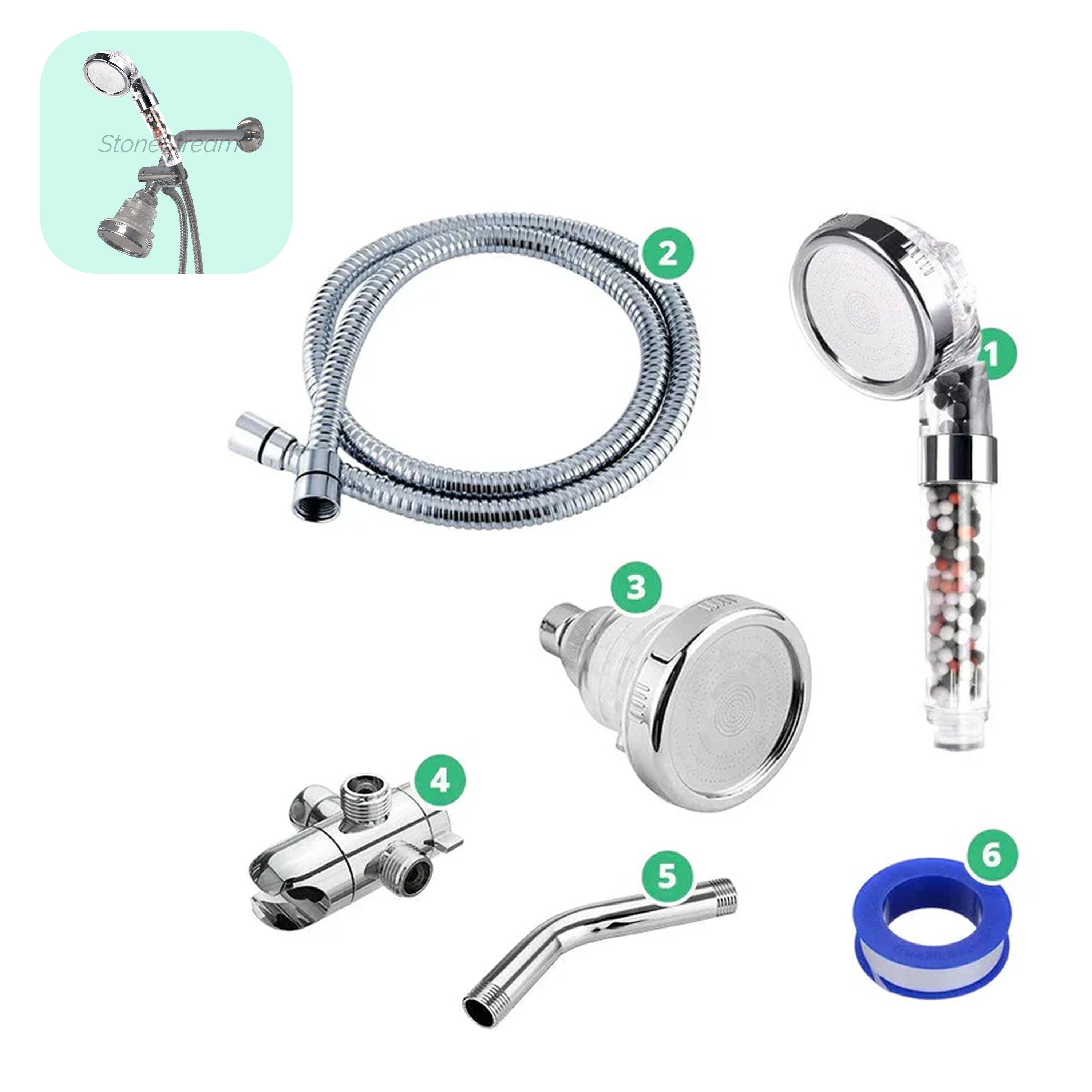 Electric Shower Compatible Filtered Ionic Ecopower Shower head