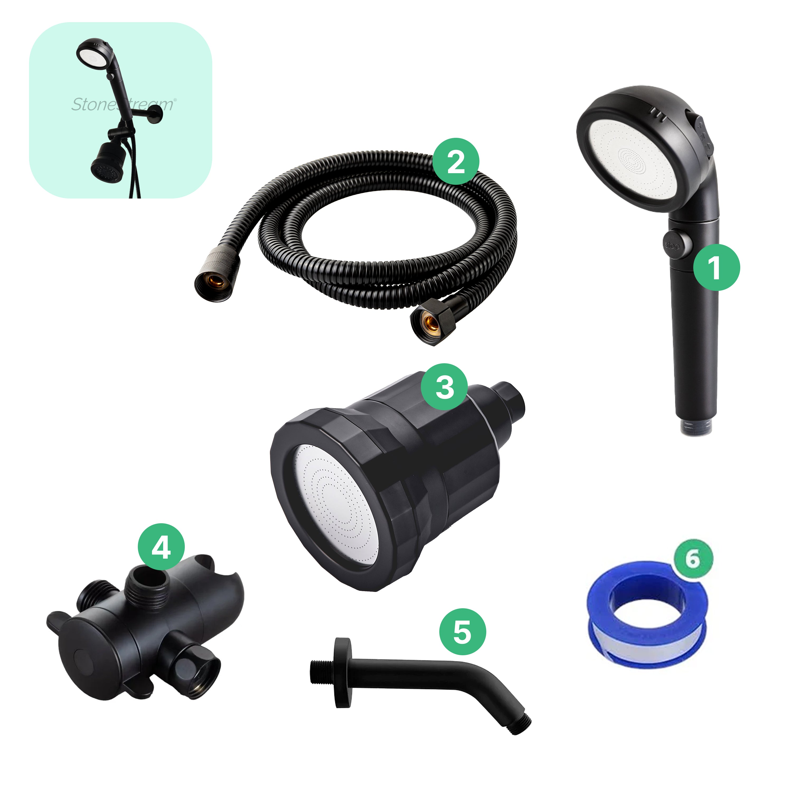 Højtryks-brusesæt med hånd- og hovedbruser