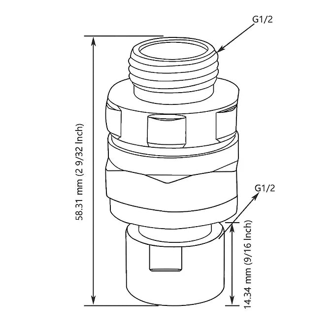 Brusehoved drejelig adapter