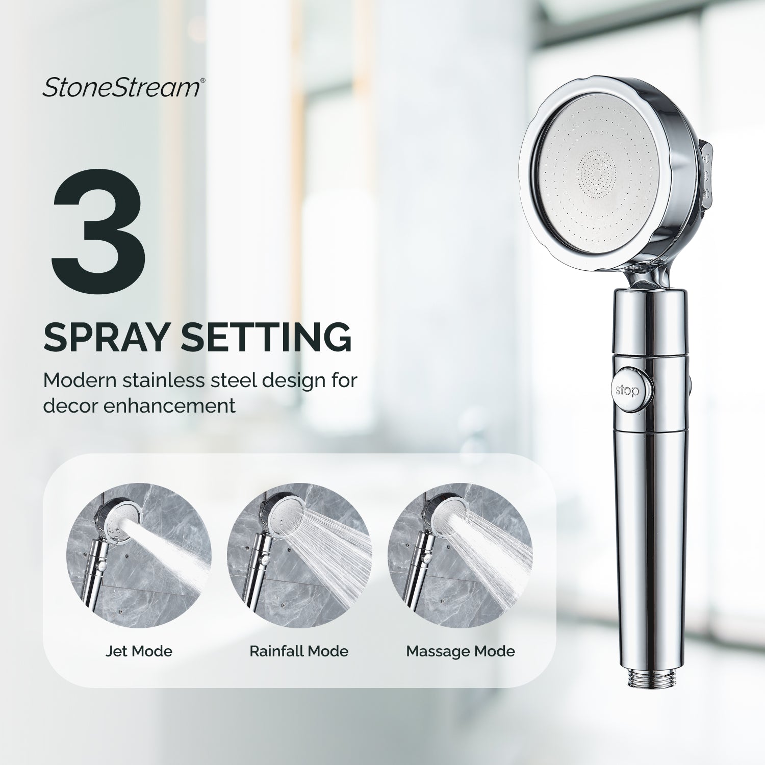 Ecolux Metallisk Brusehoved