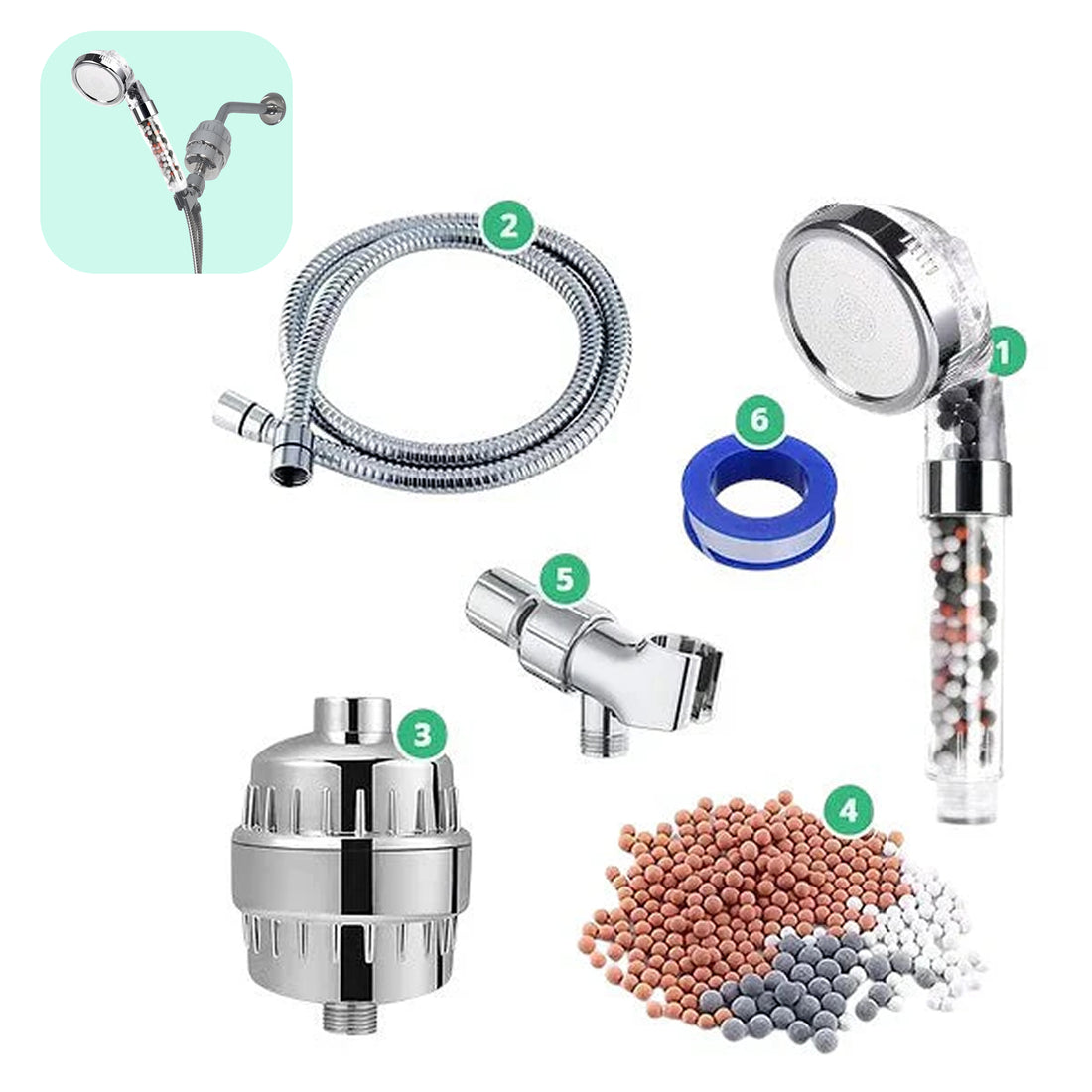 Filtreringssæt til hårdt vand + Vægadapter