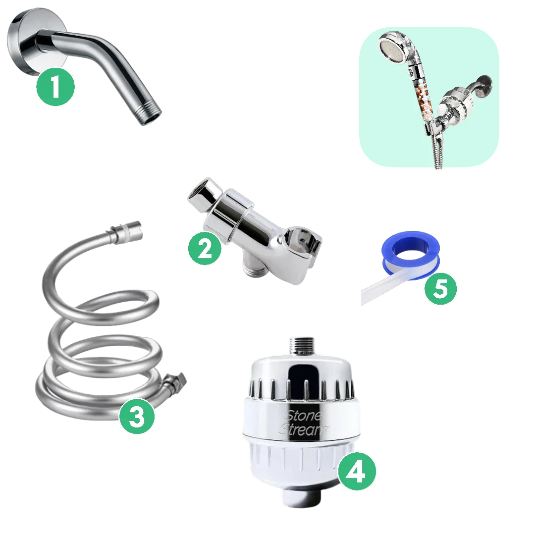 Wall + Hard Water Filter Installation Kit -Chrome