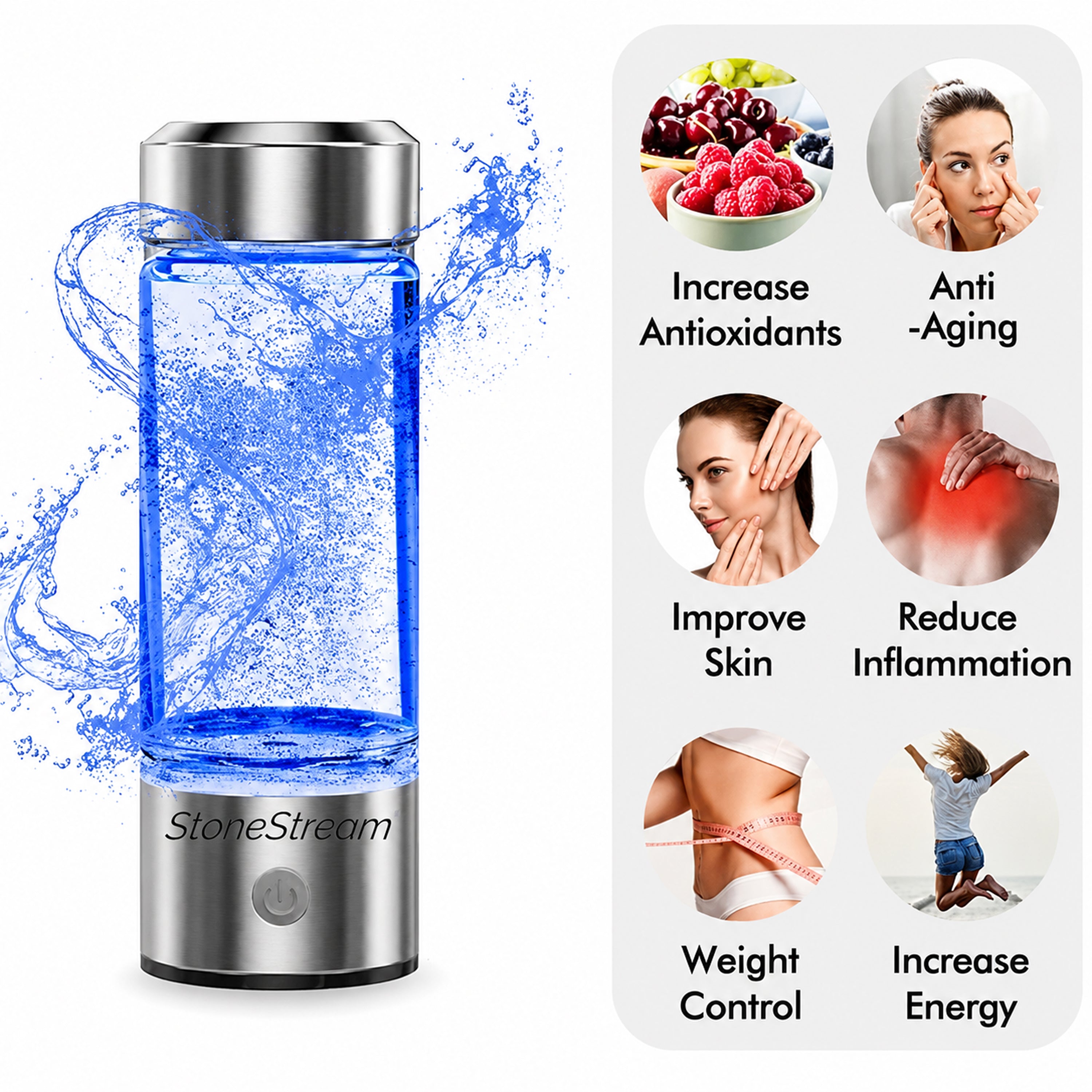 Ultimativt Brusehoved med Hydrogen teknologi 420ml (14.2 oz)
