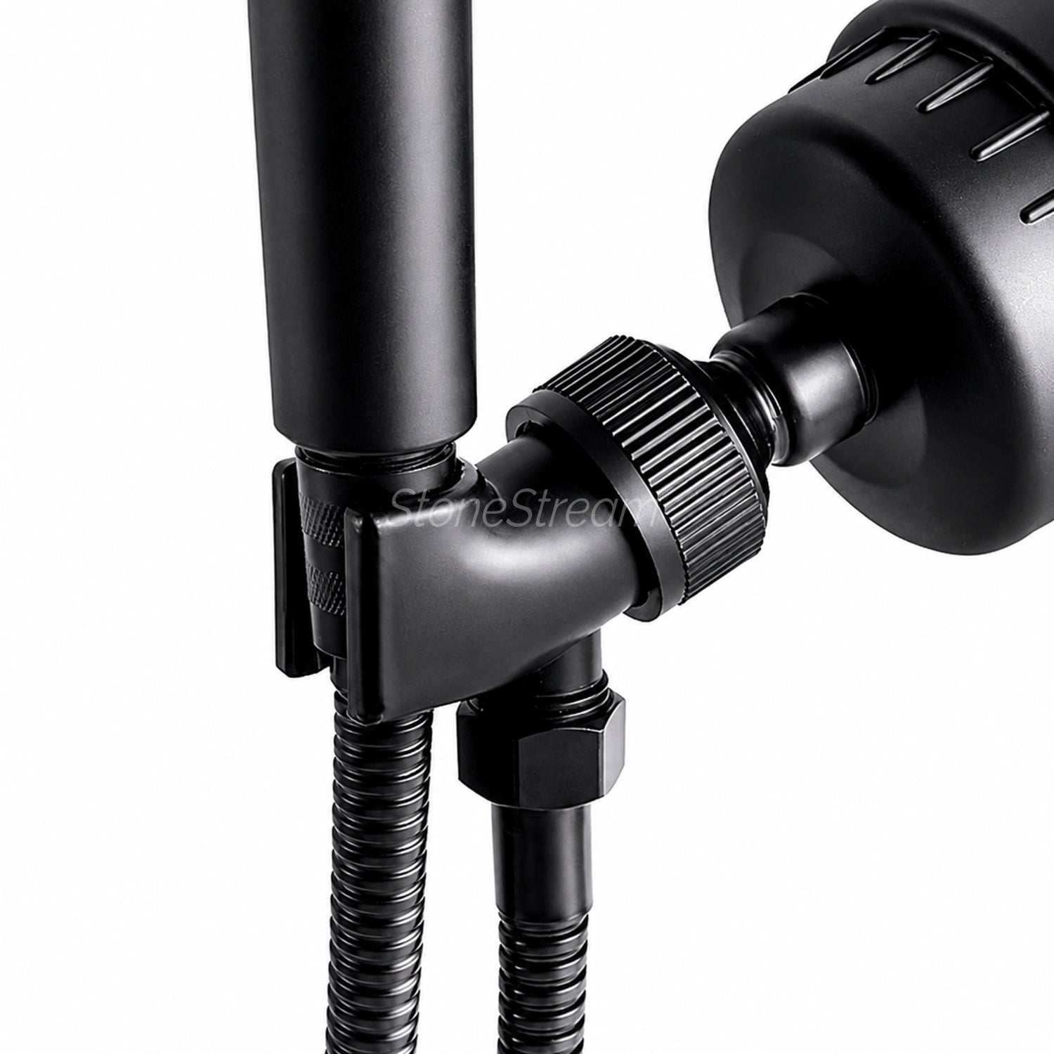 Brusehoved adapter til håndbruser - Sort