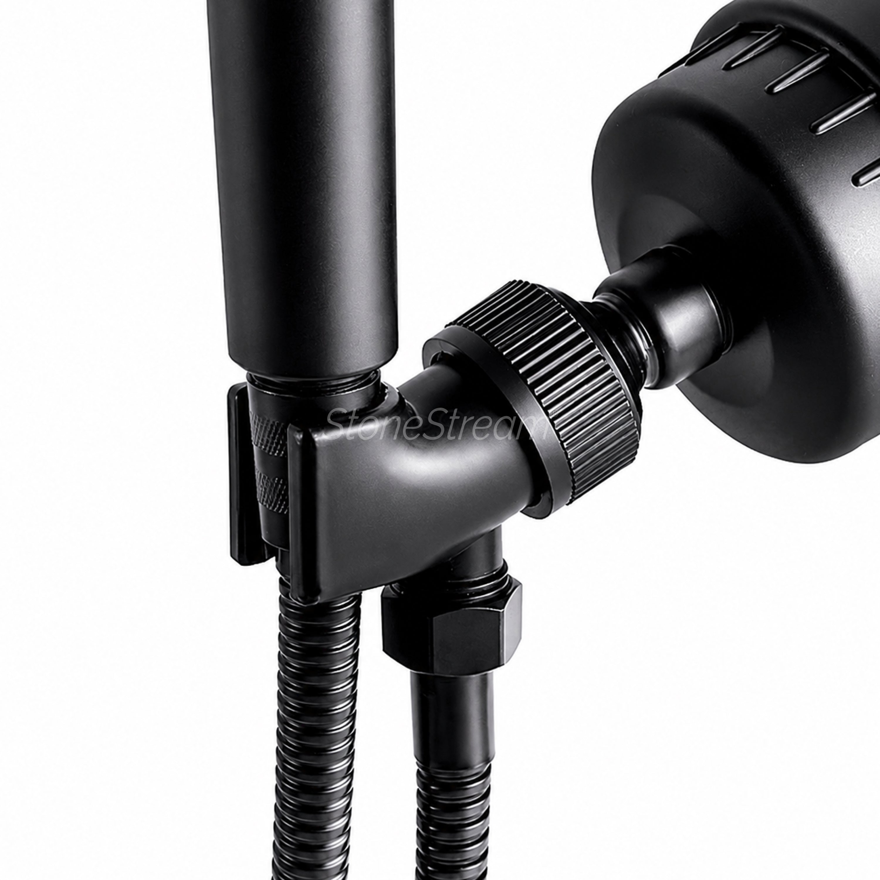 Brusehoved adapter til håndbruser - Sort